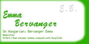 emma bervanger business card